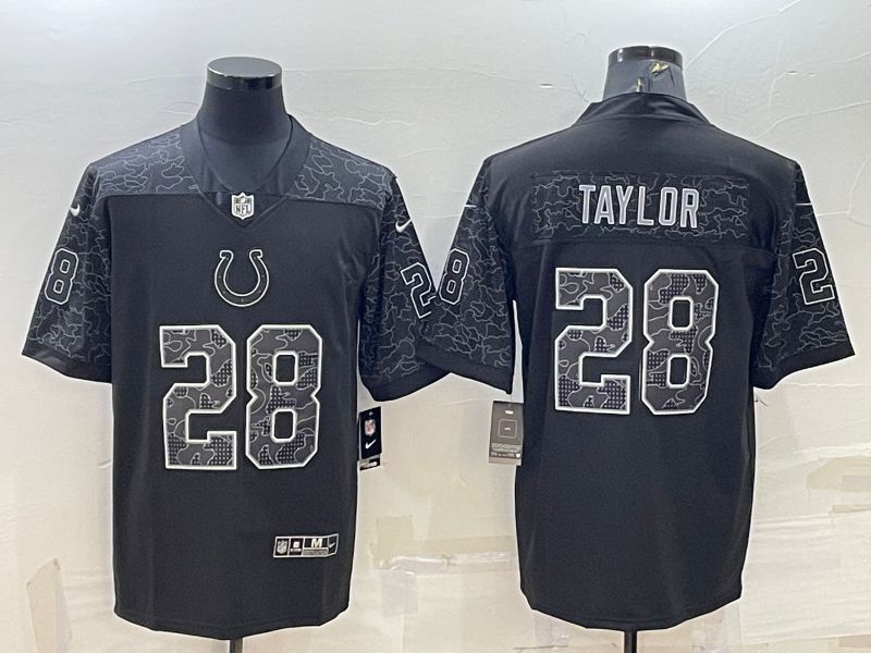 Men Indianapolis Colts #28 Taylor Black Reflector 2022 Nike Limited NFL Jersey